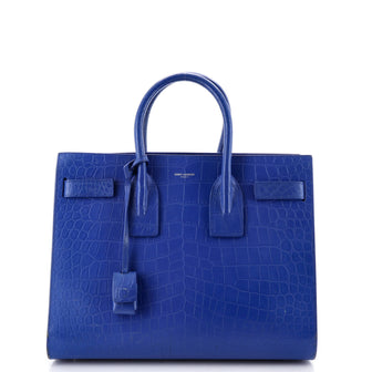 Saint Laurent Sac de Jour NM Bag Crocodile Embossed Leather Small