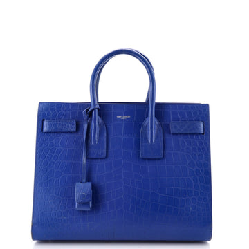 Saint Laurent Sac de Jour NM Bag Crocodile Embossed Leather Small