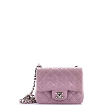 Chanel Square Classic Single Flap Bag Quilted Lambskin Mini