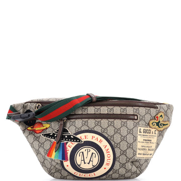 Gucci Courrier Zip Belt Bag GG Coated Canvas with Applique