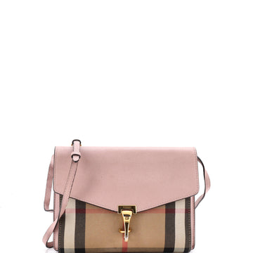 Burberry Macken Crossbody Bag Leather and House Check Canvas Small