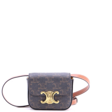 Celine Claude Shoulder Bag Triomphe Coated Canvas Mini