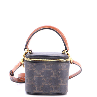 Celine Top Handle Square Vanity Case Triomphe Coated Canvas Mini