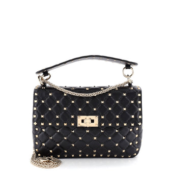 Valentino Garavani Rockstud Spike Flap Bag Quilted Leather Medium