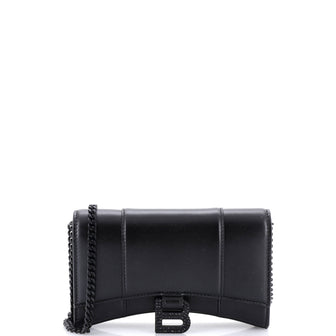 Balenciaga Hourglass Chain Wallet Leather with Crystal Detail