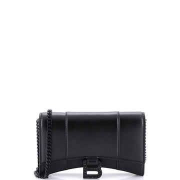 Balenciaga Hourglass Chain Wallet Leather with Crystal Detail