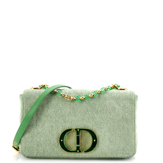 Christian Dior Caro Bag Macrocannage Quilt Denim Medium