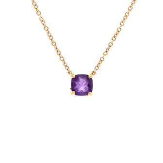 David Yurman Micro Chatelaine Pendant Necklace 18K Yellow Gold and Amethyst 5mm