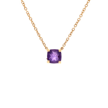 David Yurman Micro Chatelaine Pendant Necklace 18K Yellow Gold and Amethyst 5mm