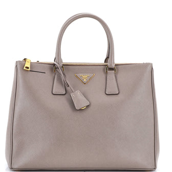 Prada Double Zip Lux Tote Saffiano Leather Medium