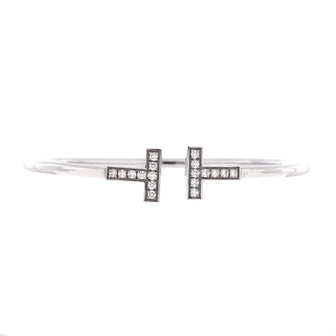 Tiffany & Co. T Wire Bracelet 18K White Gold with Diamonds