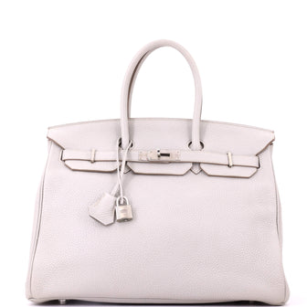Hermes Birkin Handbag Grey Togo with Palladium Hardware 35