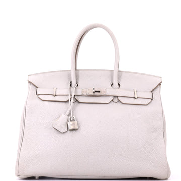 Hermes Birkin Handbag Grey Togo with Palladium Hardware 35