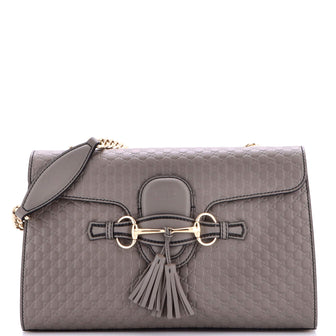 Gucci Emily Chain Flap Bag Microguccissima Leather Medium