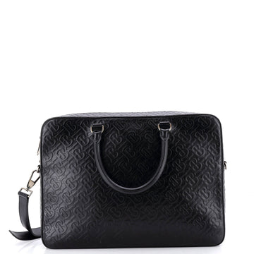 Burberry Ainsworth Briefcase TB Monogram Embossed Leather