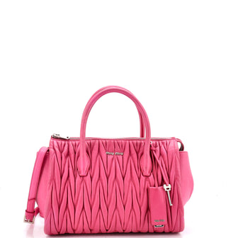 Miu Miu Convertible Zip Tote Matelasse Leather Small