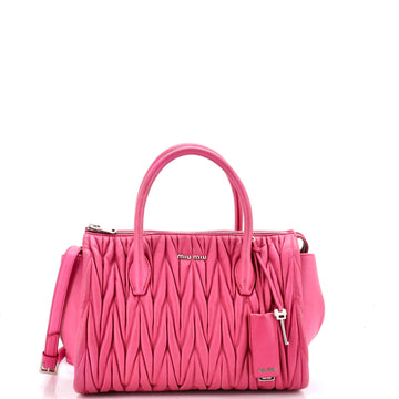 Miu Miu Convertible Zip Tote Matelasse Leather Small