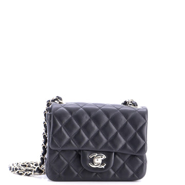Chanel Square Classic Single Flap Bag Quilted Lambskin Mini
