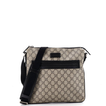 Gucci Front Zip Messenger GG Coated Canvas Medium