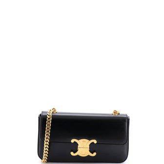 Celine Triomphe Chain Shoulder Bag Leather Small