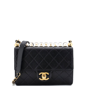 Chanel Chic Pearls Flap Bag Quilted Goatskin with Acrylic Beads Small