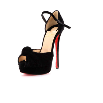 Christian Louboutin Women's Marchavekel Knotted Platform Sandals Velvet 100
