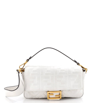 Fendi Baguette NM Bag Zucca Embossed Leather Medium