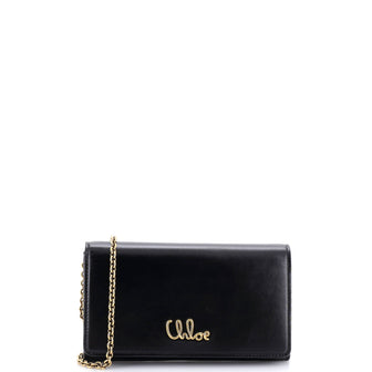 Chloe Iconic Flap Wallet on Chain Leather