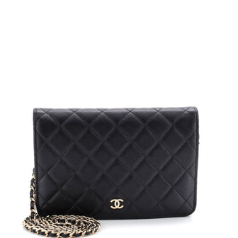 Chanel CC Full Flap Wallet on Chain Quilted Caviar
