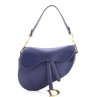 Christian Dior Saddle Handbag Leather Medium
