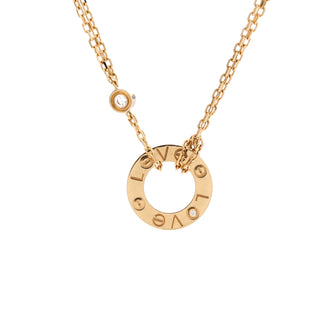 Cartier 2 Diamonds Love Pendant Necklace 18K Yellow Gold and Diamonds