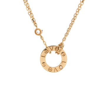 Cartier 2 Diamonds Love Pendant Necklace 18K Yellow Gold and Diamonds