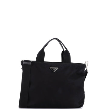 Prada Vela Convertible Tote Tessuto Small