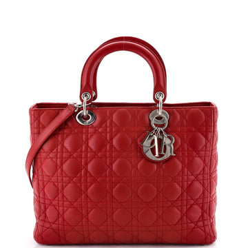 Christian Dior Lady Dior Bag Cannage Quilt Lambskin Large