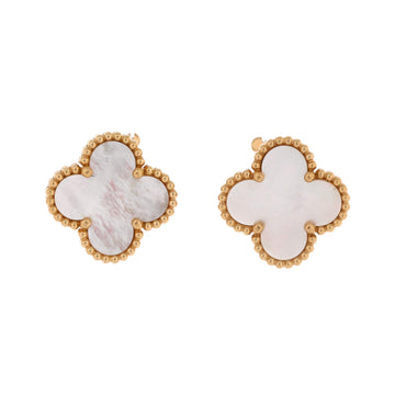 Van Cleef & Arpels Vintage Alhambra Earrings 18K Yellow Gold and Mother of Pearl
