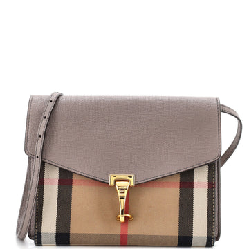 Burberry Macken Crossbody Bag Leather and House Check Canvas Small