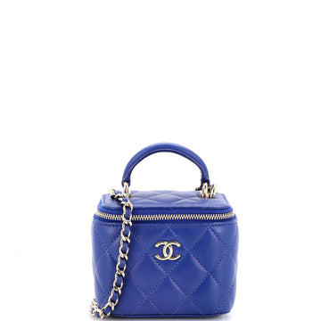 Chanel Classic Top Handle Vanity Case with Chain Quilted Lambskin Mini