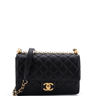 Chanel Chic Pearls Flap Bag Quilted Lambskin Small