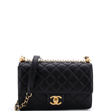 Chanel Chic Pearls Flap Bag Quilted Lambskin Small