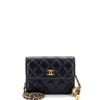 Chanel Pearl Crush Flap Clutch with Chain Quilted Lambskin Mini
