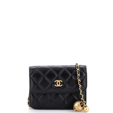 Chanel Pearl Crush Flap Clutch with Chain Quilted Lambskin Mini
