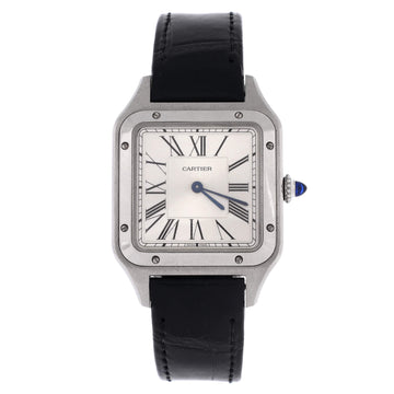 Cartier Santos Dumont Quartz Watch Stainless Steel and Alligator 31