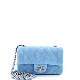 Chanel Classic Single Flap Bag Quilted Denim Mini