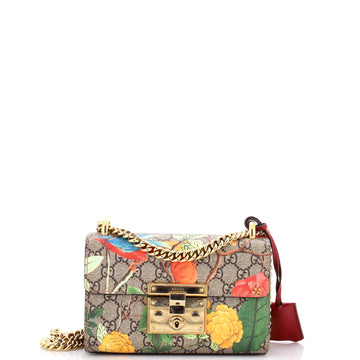 Gucci Padlock Shoulder Bag Tian Print GG Coated Canvas Small