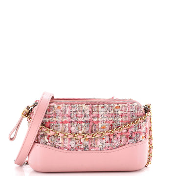 Chanel Gabrielle Double Zip Clutch with Chain Quilted Tweed
