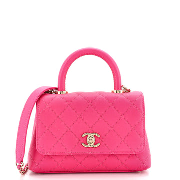 Chanel Coco Top Handle Bag Quilted Caviar Extra Mini