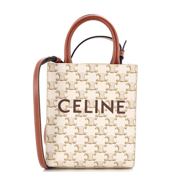 Celine Vertical Cabas Tote Triomphe Coated Canvas Mini