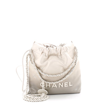 Chanel 22 Chain Hobo Quilted Metallic Degrade Calfskin Mini