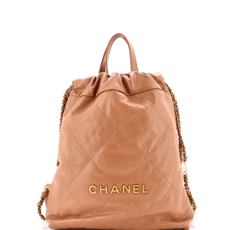 Chanel 22 Chain Backpack Quilted Calfskin Medium