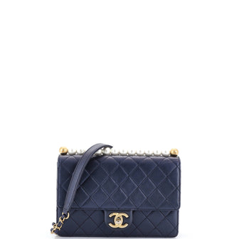 Chanel Chic Pearls Flap Bag Quilted Lambskin Small
